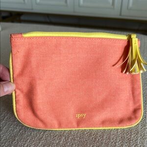 Ipsy Orange Pouch with Yellow Trim